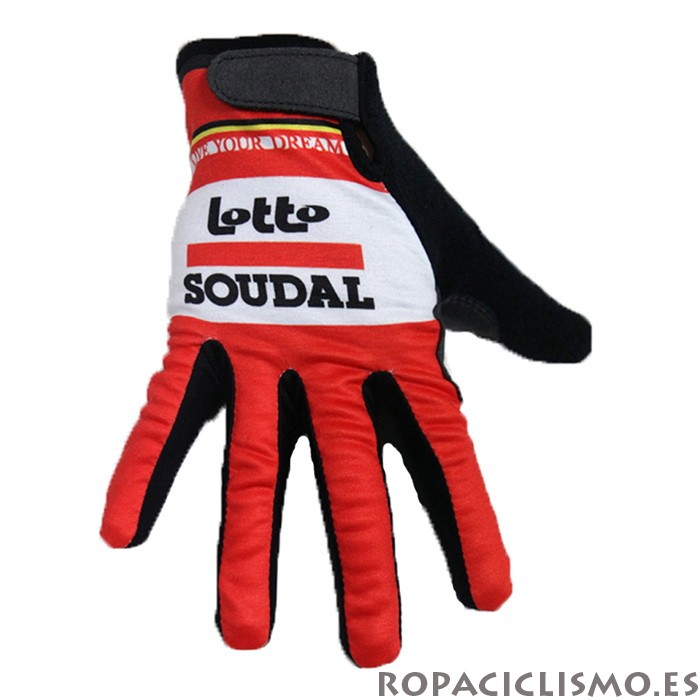 2020 Lotto Soudal Guantes Largos Rojo Blanco